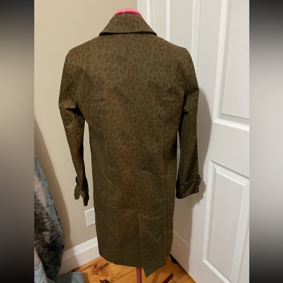 Zara Basic Brown Leopard Print Trench Coat - Picture 3 of 4